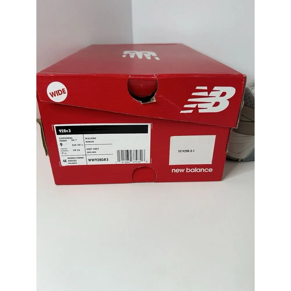 New Balance 928GR3 X-Wide walking shoes Woman's Sz 9 Men's Sz 7.5 Grey‎ Grey